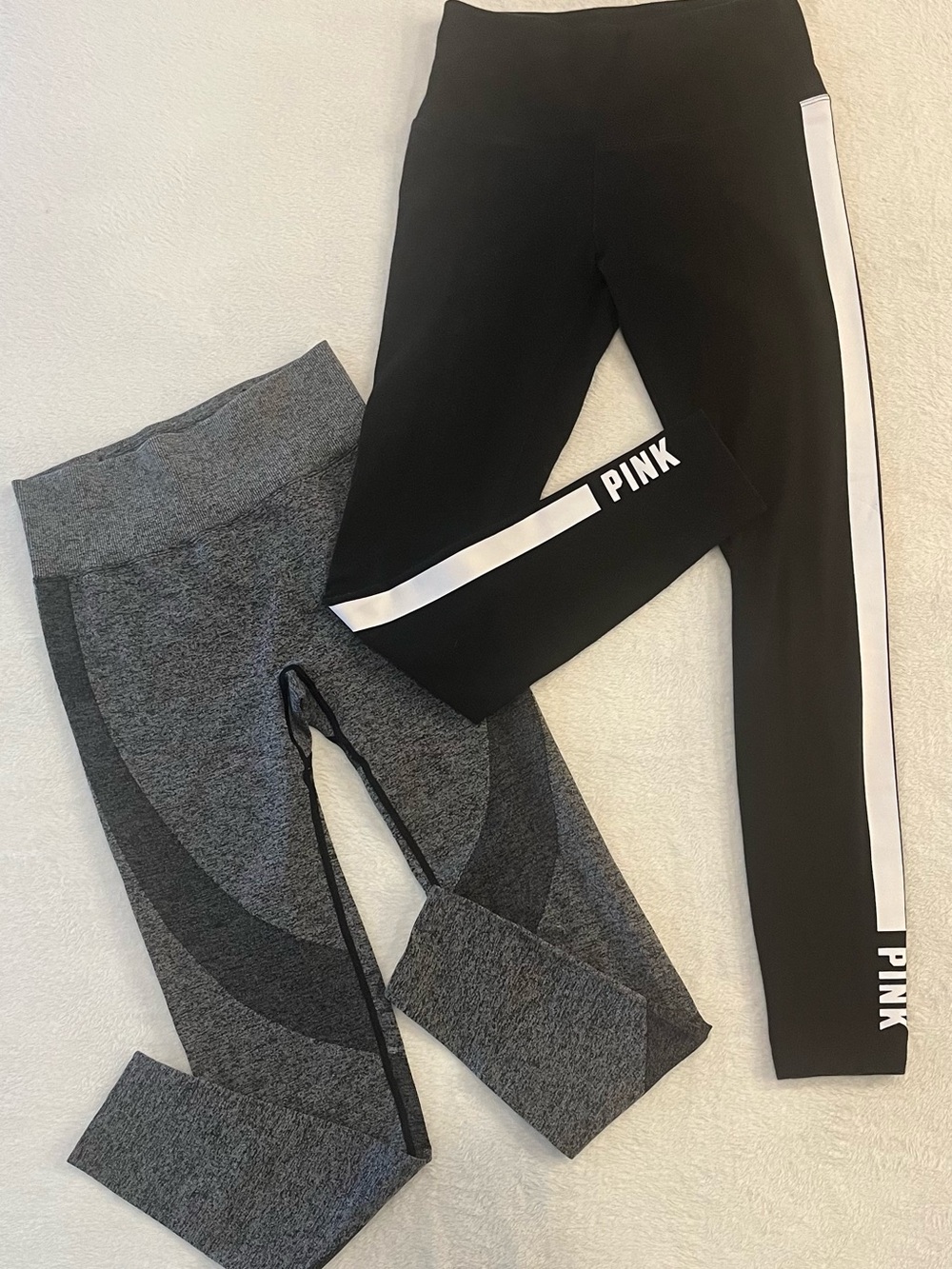 PINK Victoria's Secret Black and Gray Womens' Active Leggings Set